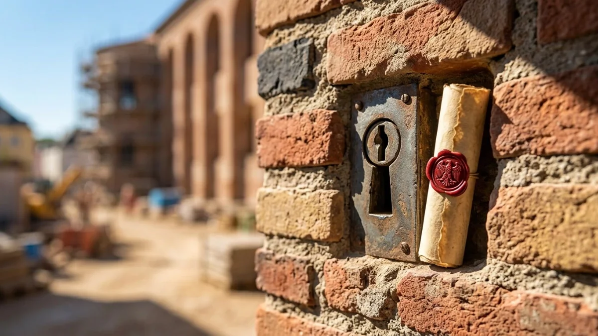 Geheimes Geldversteck in einer Nische an der Konstantinbasilika in Trier